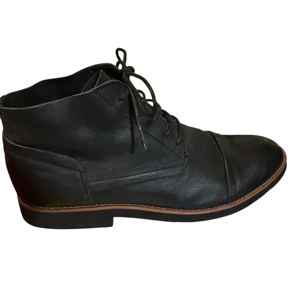 Buks by Walk-over Men’s Oiled Leather Chukka Ankle Boots Black Lace Ups Sz 10.5 - Picture 4 of 12